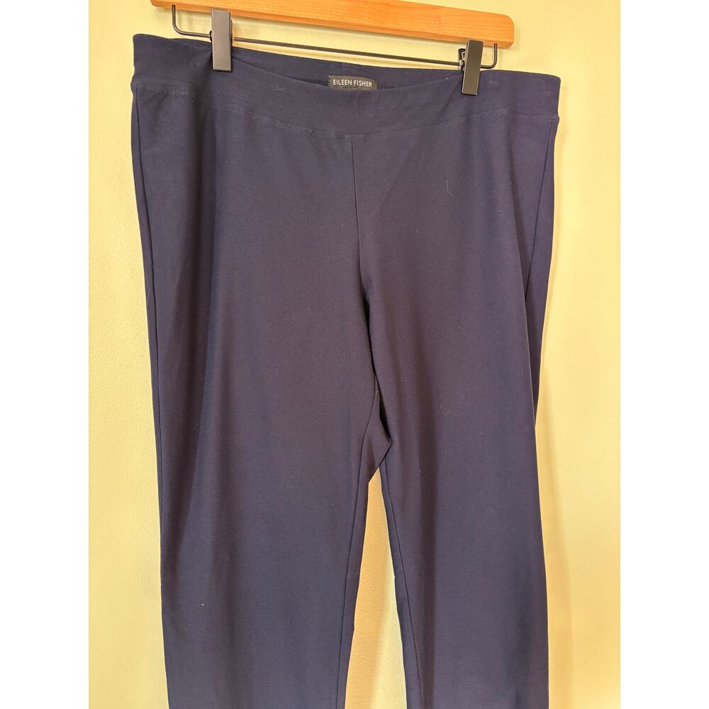 Eileen Fisher Navy Blue Pull On Ankle Pants Medium - Picture 2 of 8
